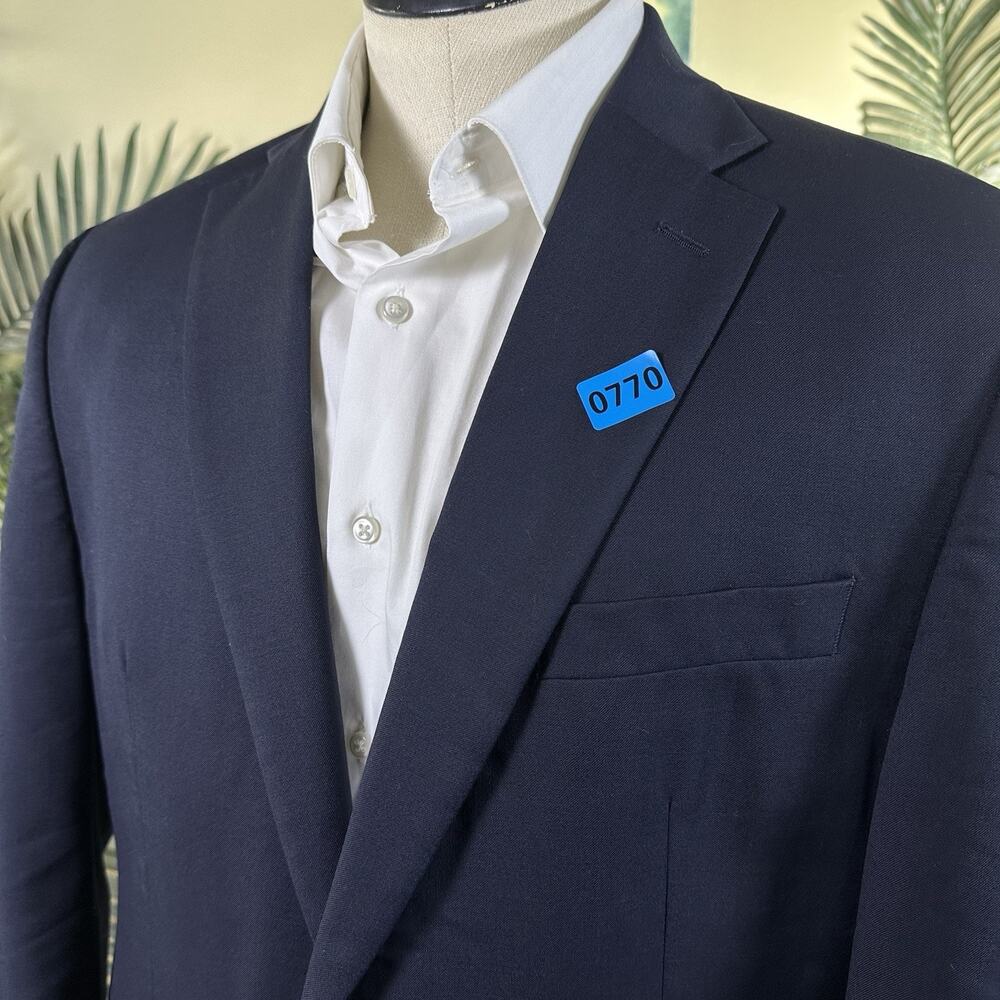 Michael Kors Men 42R Blazer Black Antique Silver buttons